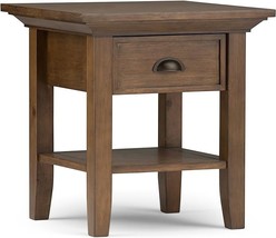 Redmond Solid Wood 19 Inch Wide Square End Side Table In Rustic Natural ... - $221.99