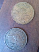 Australia 1943 &amp; 1948 I George VI Half Penny 2x Circulated Condition - $4.08