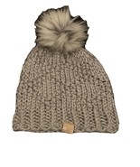 Twisty Loops Women&#39;s Hat Gray One Size Knit Stocking Cap Pom-Pom Beanie ... - $25.58 CAD