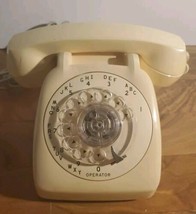 Vintage 1970s Automatic Electric Beige Rotary Dial Desk Telephone Untest... - $26.72