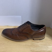Mens Dunbar Stacy Adams Shoes Antiqued Leather Cognac Wingtip Lace Up Si... - $473.82 MXN