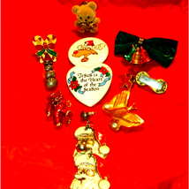 Lovely Christmas brooches/pin lot - £17.80 GBP