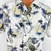 Corona Extra Aloha Hawaiian Medium Shirt Beer Cerveza Palm Trees Island - £31.78 GBP