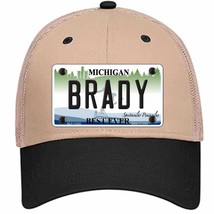 Brady Michigan Novelty Khaki Mesh License Plate Hat - £22.97 GBP