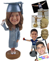Personalized Bobblehead Graduate Chick Wearing Stylish Gown And Heels With Certi - £72.72 GBP