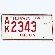 1974 United States Iowa Base Truck License Plate AK 2343 - £14.89 GBP