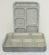 6 Vintage Dallas-Ware Confetti Spatter Melmac Divided Dinner Lunch Serving Trays - £42.36 GBP