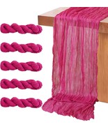 Modfuns Cheesecloth Fabric Gauze Table Runner 5 Packs 10Ft Hot Pink Wedding - $58.95 CAD