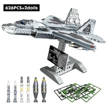 F22 Raptor Fighter Plane DIY Model Building Blocks Military MOC Bricks Kids Toys - £41.15 GBP
