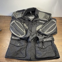 Roshn Coat Mens Large Black Long Sleeve Zip Up Motorcycle - $46.46