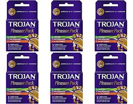 Trojan Pleasure Pack Lubricated Premium Latex Condom - 3 Ea, 6 Pack - £21.88 GBP