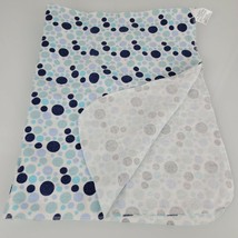Baby Carters Boy White Blue Polka Dot Cotton Flannel Receiving Swaddle Blanket - £23.73 GBP