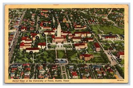 Aerial View University of Texas Numbered w Key Austin TX UNP Linen Postcard N18 - £4.50 GBP