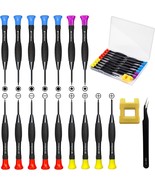 18PCS Mini Screwdriver Set With Case Magnetic Small Flathead Phillips Pe... - $20.30