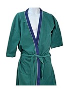 Bath Robe Belt Smoking Loungewear Pockets Belted MCM Green Blue USA Vintage - $14.95