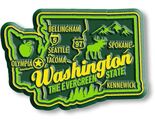 Washington the Evergreen State Premium Map Fridge Magnet - $6.99