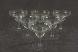 Vintage Barware Stemware 6PC Wheat Cutting Bowl Margarita Glasses 4.75&quot; Tall - £30.81 GBP