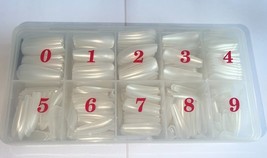 500pcs Clear Fake Nails Full Cover Tips Boxed Set Mixed Sizes 0-9 Manicure image 2