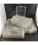 Lot Of 17 : Hazel Atlas Ball &amp; Rib Glass Snack Plates Has Built-In Ashtr... - €29,18 EUR