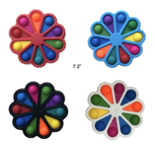 3.6 INCH RAINBOW FLOWER FIDGET &amp; BUBBLE POP  SILICONE STRESS RELIEVER TO... - £6.70 GBP