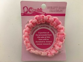 Brand New Breast Cancer Pink Utility Cord Bracelet, Free Shipping - £5.94 GBP