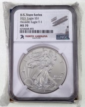 2021 Stati Uniti Serie Sc S $1 Aquila Selezionato Da NGC Come MS-70 Araldico T-1 - £97.06 GBP