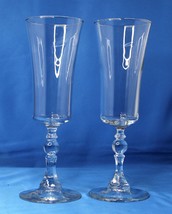 Champagne 8&quot;  tall clear glasses Weddings Celebrations New Years Set of Two - £6.64 GBP