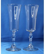 Champagne 8&quot;  tall clear glasses Weddings Celebrations New Years Set of Two - £6.50 GBP