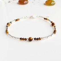 Silver tigers eye beaded bracelet,spiritual protection meditation bracelet,anxie - £26.33 GBP