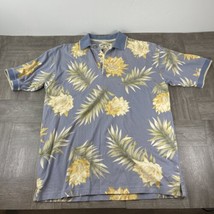 Bamboo Cay shirt Polo Adult Mens Large Blue Floral Hawaiian - £7.48 GBP