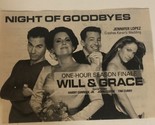 Will And Grace Tv Series Print Ad Vintage Jennifer Lopez TPA5 - £4.66 GBP