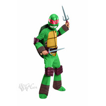 NWT TMNT Teenage Mutant Ninja Turtle Deluxe 8 Piece RAPHAEL Boy Muscle Costume L - £28.10 GBP