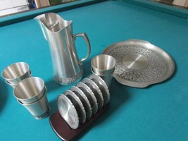 Compatible with Royal SELANGOR Pewter Pitcher TUMBLERS with Tray Water Juice Set - £536.56 GBP