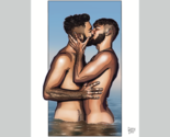 The Sea Kiss — Gay Couple Art Print, LGBTQ+ Romance Gift - $30.00