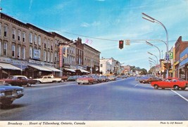 Broadway Heart Of Tillsonburg Ontario Canada Postcard - £6.69 GBP