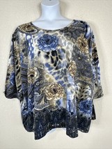 Liz &amp; Me Collectors Series Women Plus Size 3X Floral Paisley T-shirt 3/4 Sleeve - £14.15 GBP