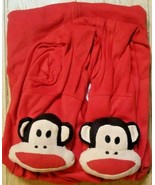 RED PAUL FRANK Baby MONKEY Adult FOOTED Fleece Pajamas Medium One Piece ... - £25.31 GBP