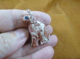 (Y-DOG-GE-15) red German Shepherd DOG small gem stone carving SOAPSTONE ... - £6.84 GBP