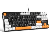 75% Mechanical Gaming Keyboard With Brown Switch, Led White Backlit Keyboard, 87 - £43.90 GBP