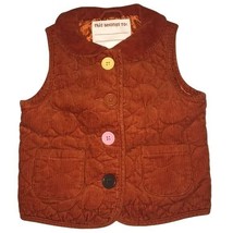 Gymboree Toddler XS Quilted Orange Corduroy Vest With Colorful Buttons &amp;... - $13.13 CAD