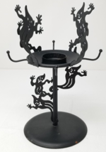Partylite Ghost Shadow Dancers Candle Holder Votive Black Metal Adjustable Tall - £12.11 GBP