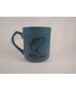 BASS PRO SHOP FISH LOGO BASS LAKE FISHERMAN 16 OZ BLUE CERAMIC COFFE CUP... - £10.69 GBP
