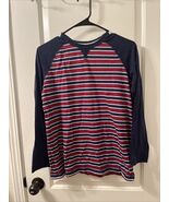 Lands End Boys Striped Long Sleeved T-Shirt Size L 14-16 Multi-Color - $32.36 CAD