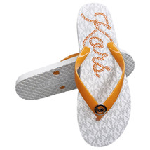 Nwt Michael Kors Msrp $69.99 Women&#39;s White Orange Flip Flops Sandals 6 8 10 11 - £28.70 GBP