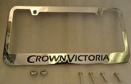 Fits Ford Crown Victoria Vic Chrome Metal License Plate Frame w/ Screw Caps - $23.75
