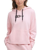 DKNY Womens Cotton Logo Graphic Hoodie Size Small Color Rosewater - $60.00