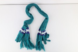 Deadstock Vintage 90s Streetwear 2 Piece Knit Fair Isle Scarf Gloves Winter - $741.86 MXN