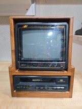 10” Audiovox AVT-950 Color TV &amp; AVP-4000 VCR Combo Custom Wood Console P... - $233.36