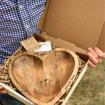 Heart Prayer Bowl Gift Wooden - $18.32
