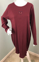 NWT Women&#39;s Plus Wild Fable L/S Burgundy Ribbed Embroidered Bodycon Dress Sz 2X - £10.86 GBP